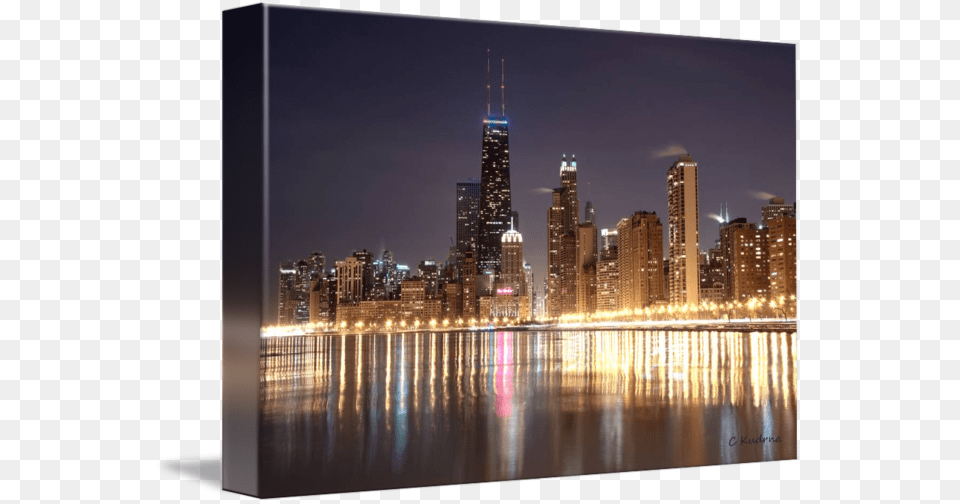 Chicago Skyline At Night, Architecture, Outdoors, Nature, Urban Png Image