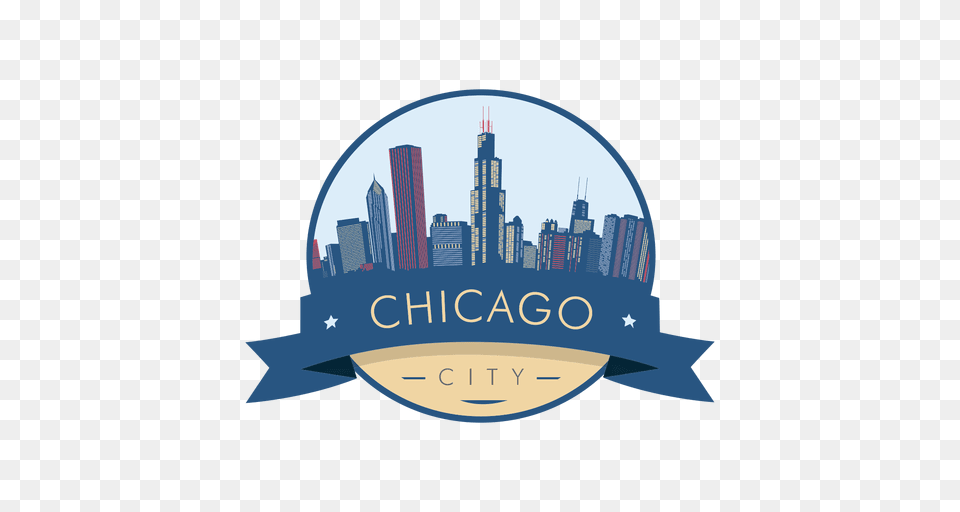 Chicago Skyline Badge, City, Logo, Urban, Metropolis Free Png