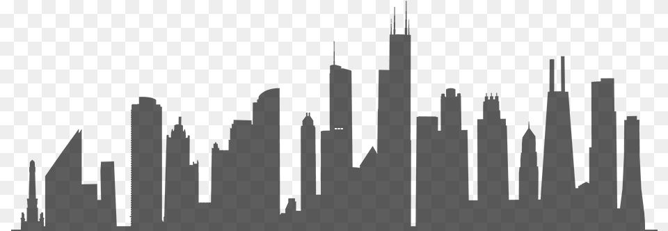 Chicago Skyline Black And White Outline, City Free Transparent Png