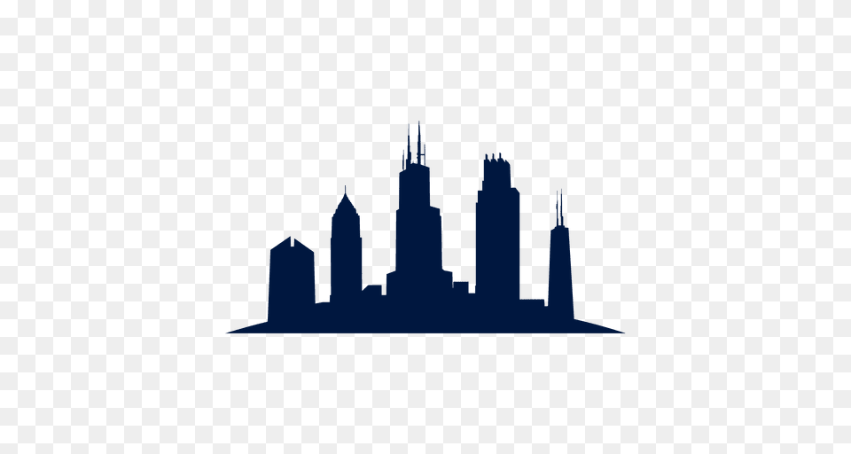 Chicago Skyline Cityscape Silhouette, Architecture, Tower, Spire, Urban Free Png