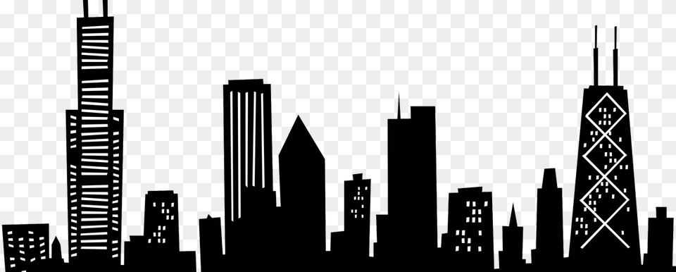 Chicago Skyline Drawing, Architecture, Building, City, High Rise Png