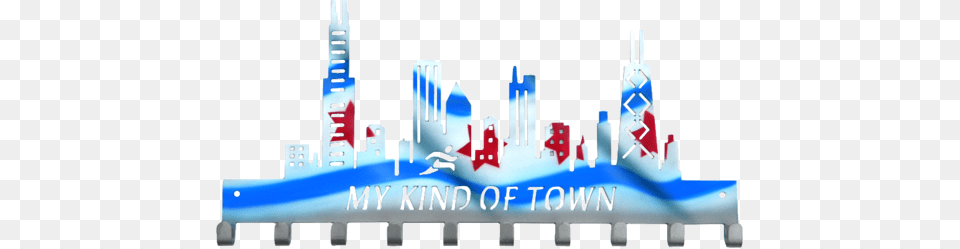 Chicago Skyline My Kind Of Town Custom Painted Flag Medal Hanger, City Png Image