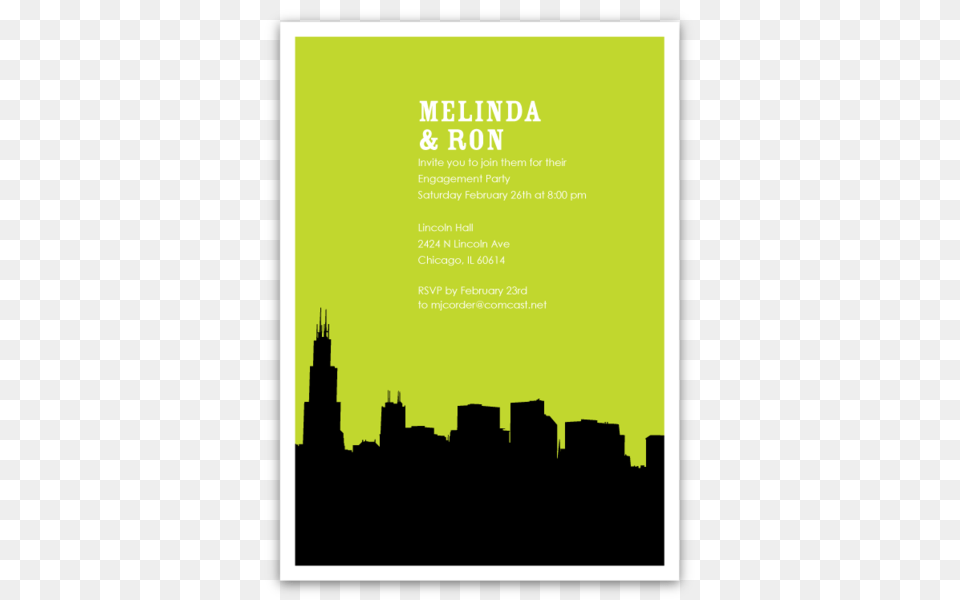 Chicago Skyline Silhouette Party Invitations Ian Lola Design, Advertisement, Poster Free Png Download