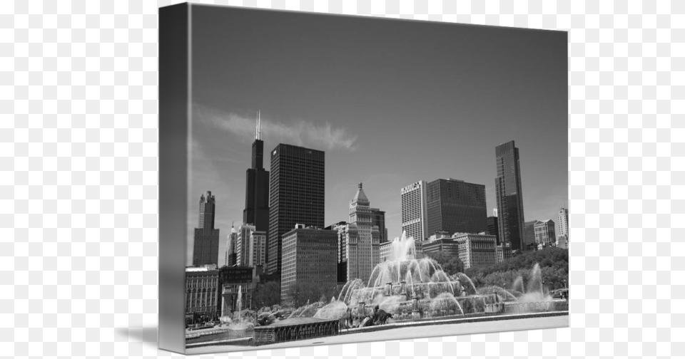Chicago Skyline Wall Art Buckingham Fountain, Architecture, Building, City, Metropolis Png