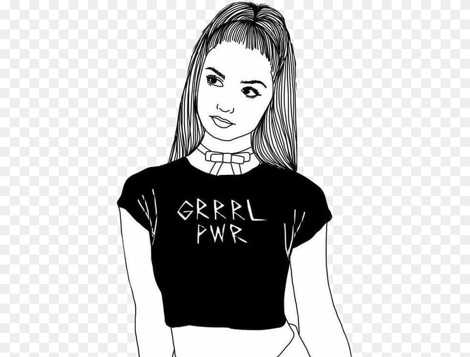 Chicas Tumblr Bad Girl Girl Outline, T-shirt, Book, Clothing, Comics Png Image