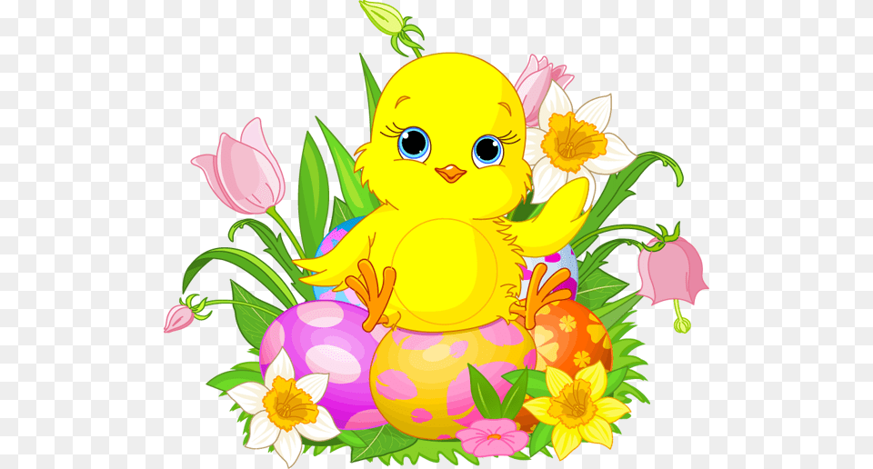 Chick Celebrating Easter Clipart Easter, Daisy, Flower, Plant, Art Free Png