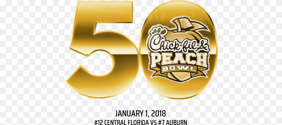 Chick Fil A Peach Bowl 50 Logo Chick Fil A 50 Years, Symbol, Text, Food, Ketchup Free Png Download