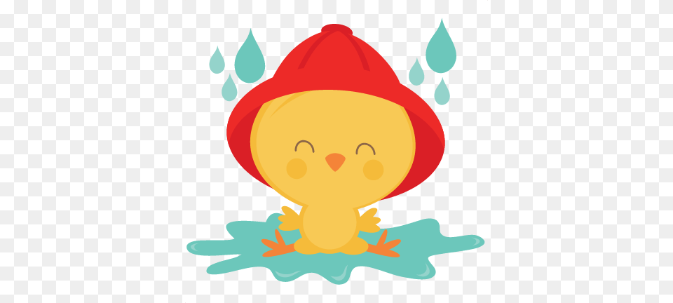 Chick In Puddle Scrapbook Cute Clipart, Clothing, Hat, Animal, Shark Png Image