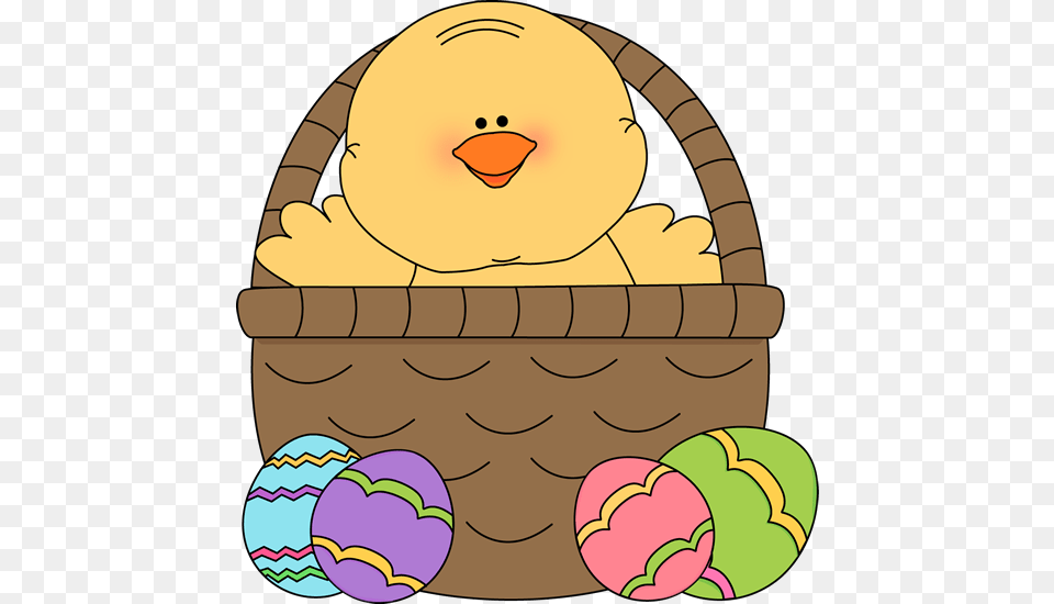 Chick Inside An Easter Basket Clip Art Easter, Food, Egg, Face, Head Free Transparent Png