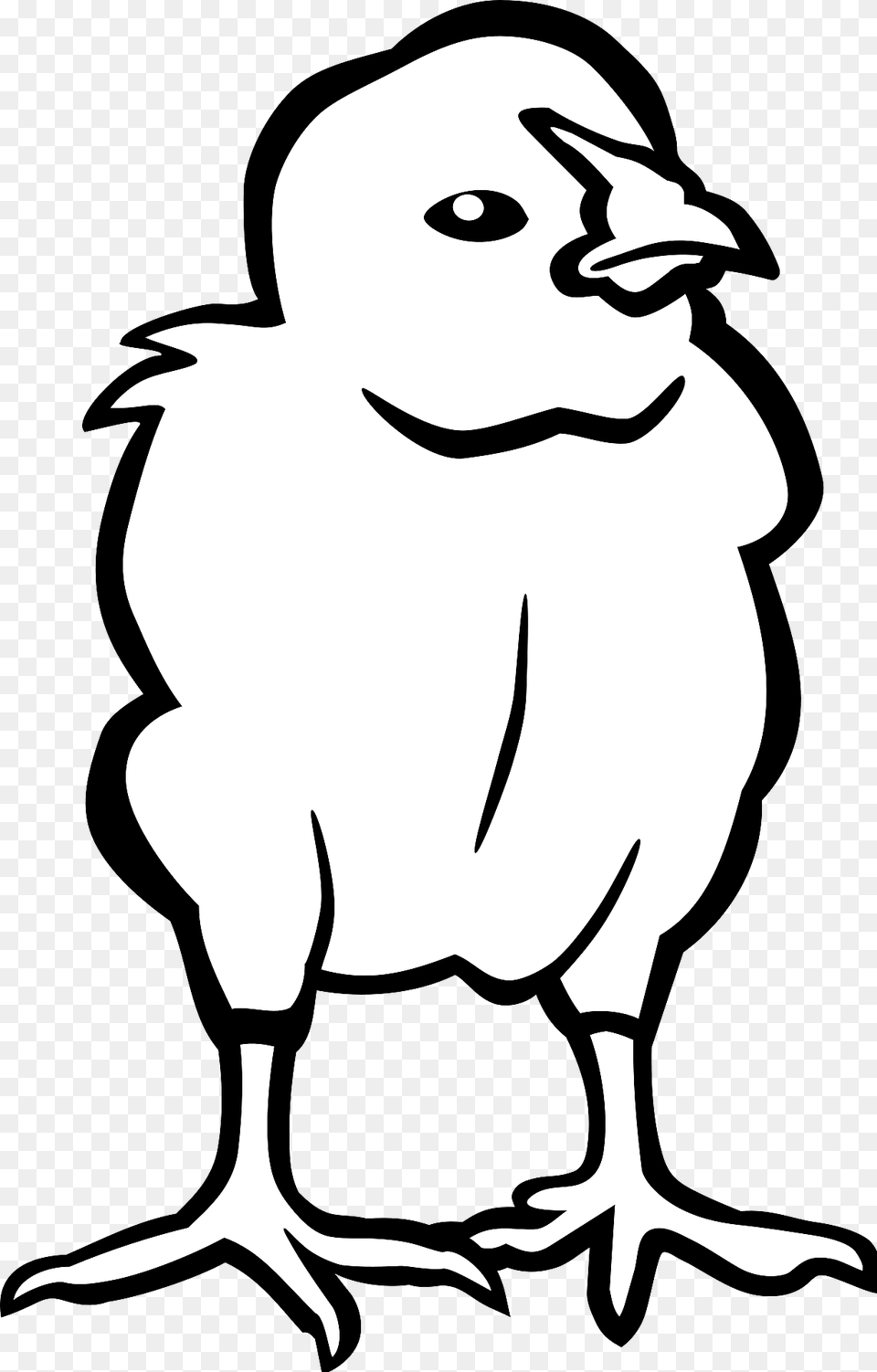 Chick Outline Clipart, Stencil, Animal, Bird, Poultry Png