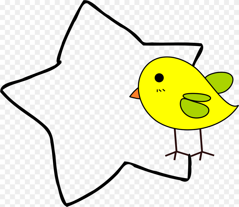 Chick With A Star For Memo Clip Arts Memo Clipart, Animal, Bird Free Transparent Png