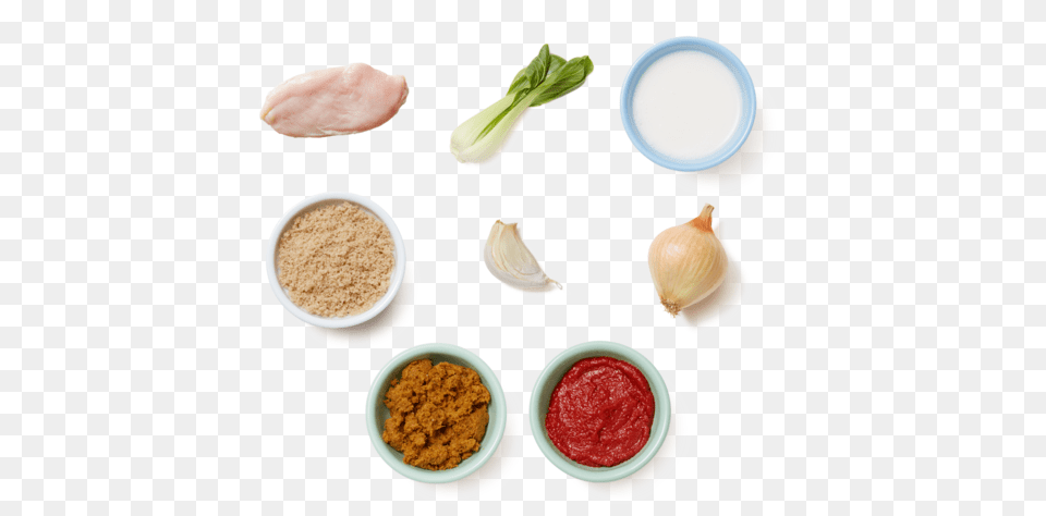 Chicken Amp Coconut Curry Over Brown Rice Garlic, Food, Ketchup, Beverage, Milk Free Png
