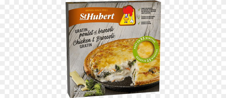 Chicken And Broccoli Gratin St Hubert St Hubert Chicken Pot Pie, Food, Pizza, Advertisement, Dining Table Png Image