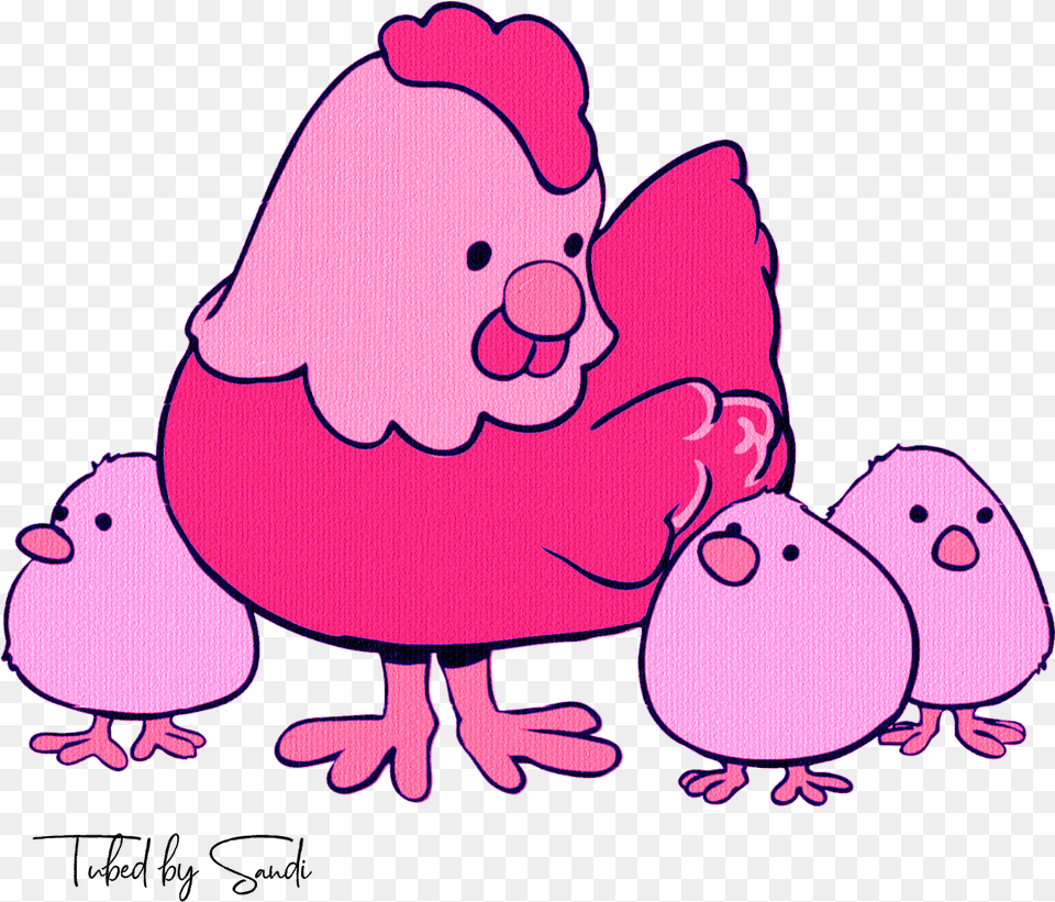 Chicken And Chicks Clipart, Purple, Cartoon Free Transparent Png