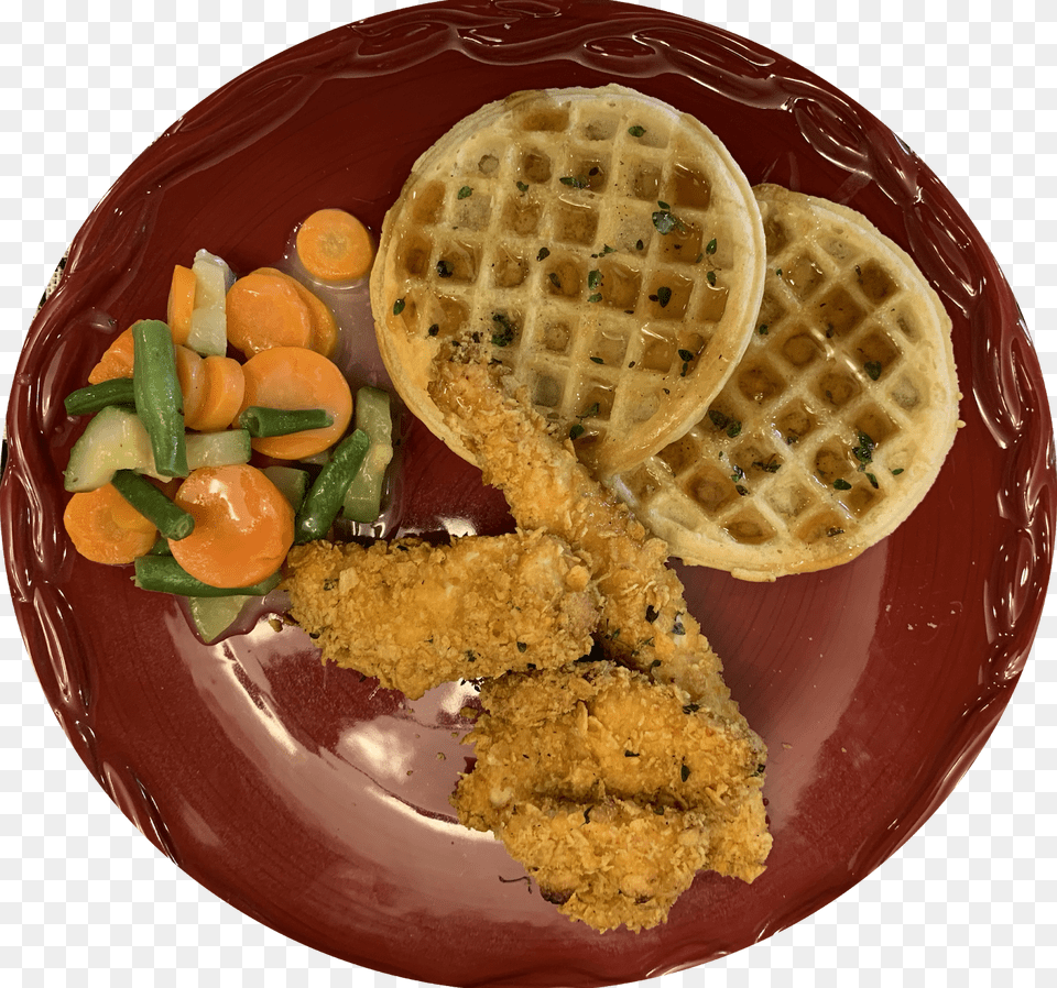 Chicken And Waffles, Plate, Food, Food Presentation, Waffle Free Png