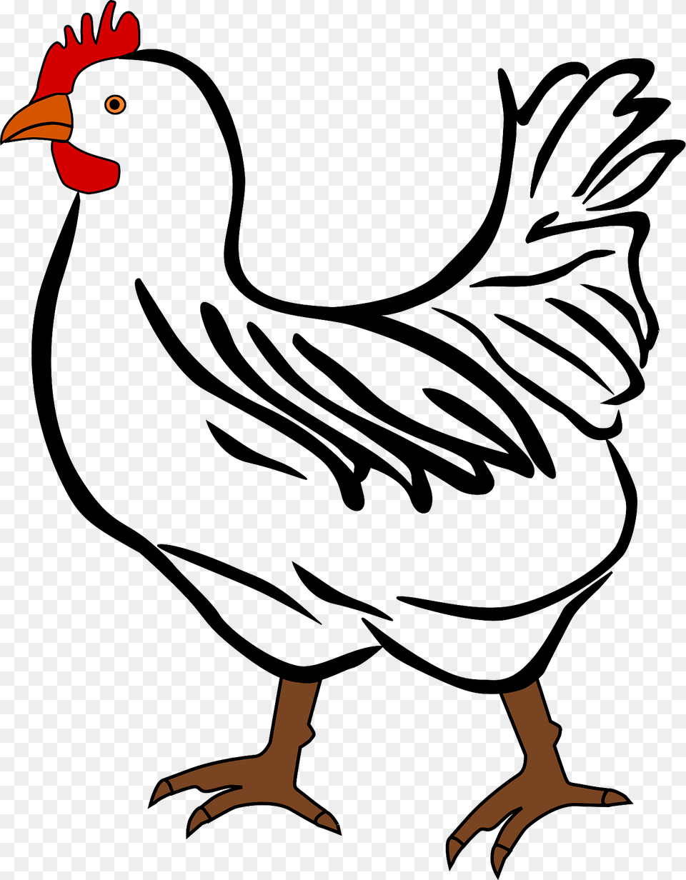 Chicken Black And White Clipart, Animal, Bird, Fowl, Hen Free Png Download