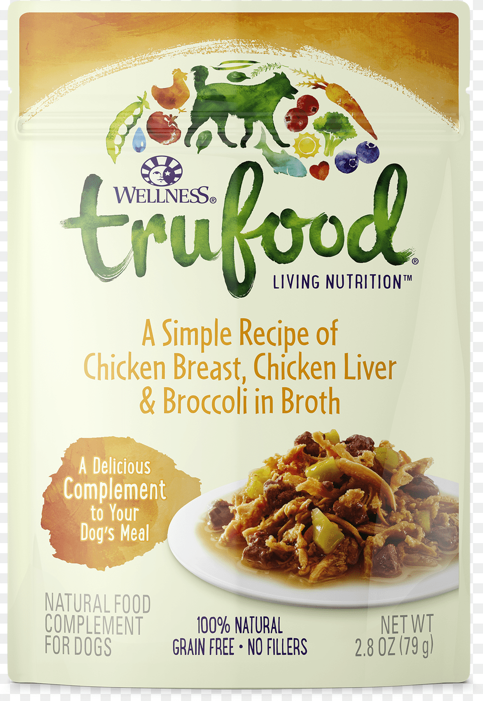 Chicken Breast Chicken Liver Amp Broccoli Wellness Trufood Complements Grain Free Natural Wet, Advertisement, Poster, Fowl, Bird Png Image