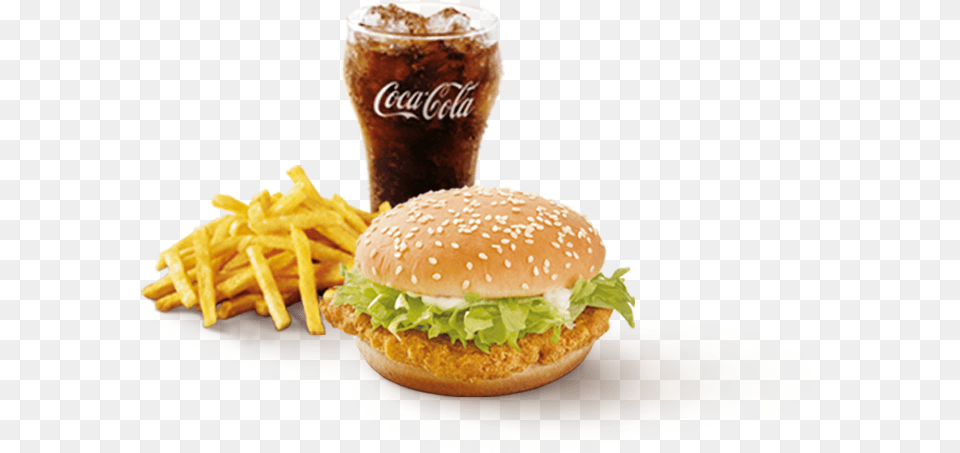 Chicken Burger Fries Coke, Food Free Png Download