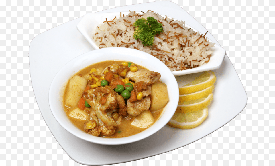 Chicken Curry Platters Hd Rice And Curry, Dish, Food, Food Presentation, Meal Png