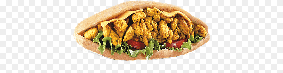 Chicken Curry Sandwich, Bread, Food, Pita Png Image