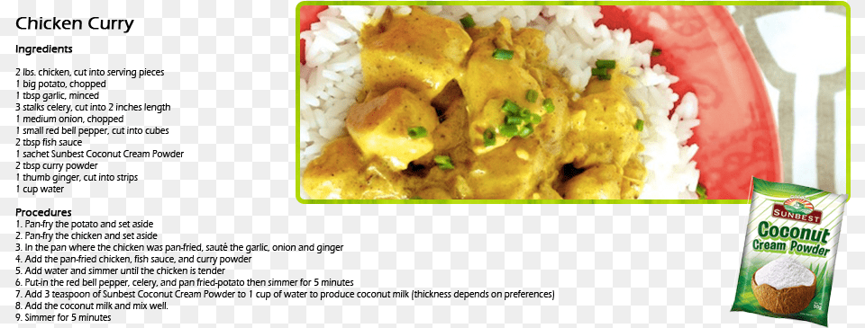 Chicken Curry With Sunbest Coconut Cream Powder Coconut Powder Chicken Curry, Food, Food Presentation Free Png Download