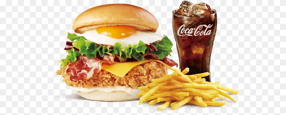Chicken Egg And Bacon Set French Fries, Burger, Food, Lunch, Meal Free Png Download