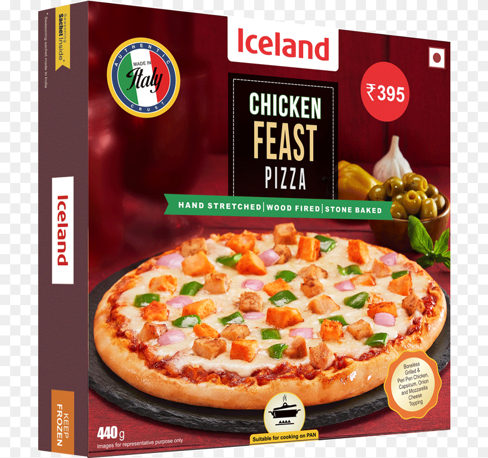 Chicken Feast Pizza Iceland Pizza In India, Advertisement, Food, Poster Png