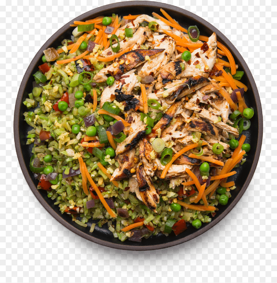 Chicken Fried Broccoli Rice Fried Rice Bowl, Food, Food Presentation, Meal, Plate Free Png