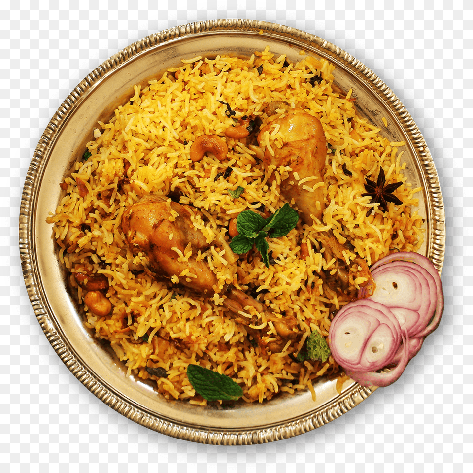 Chicken Fry Masala Biryani, Food, Food Presentation, Plate Free Transparent Png