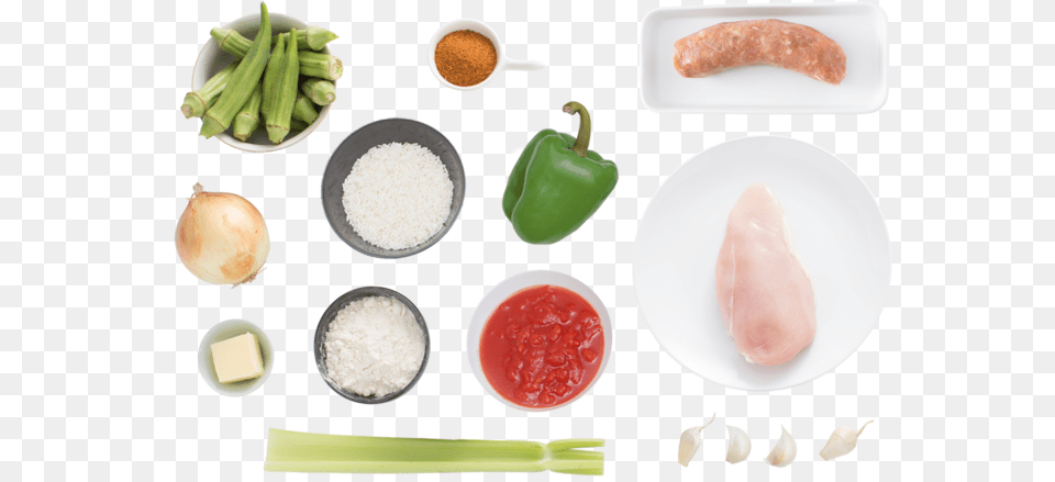 Chicken Gumbo With Sausage And Okra Fast Food, Lunch, Meal, Ketchup, Produce Free Transparent Png