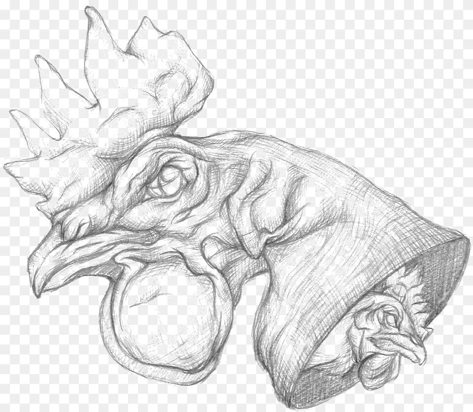 Chicken Head Bw Sketch, Art, Adult, Bride, Female Free Png