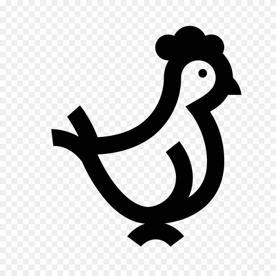 Chicken Icon, Gray Free Png Download