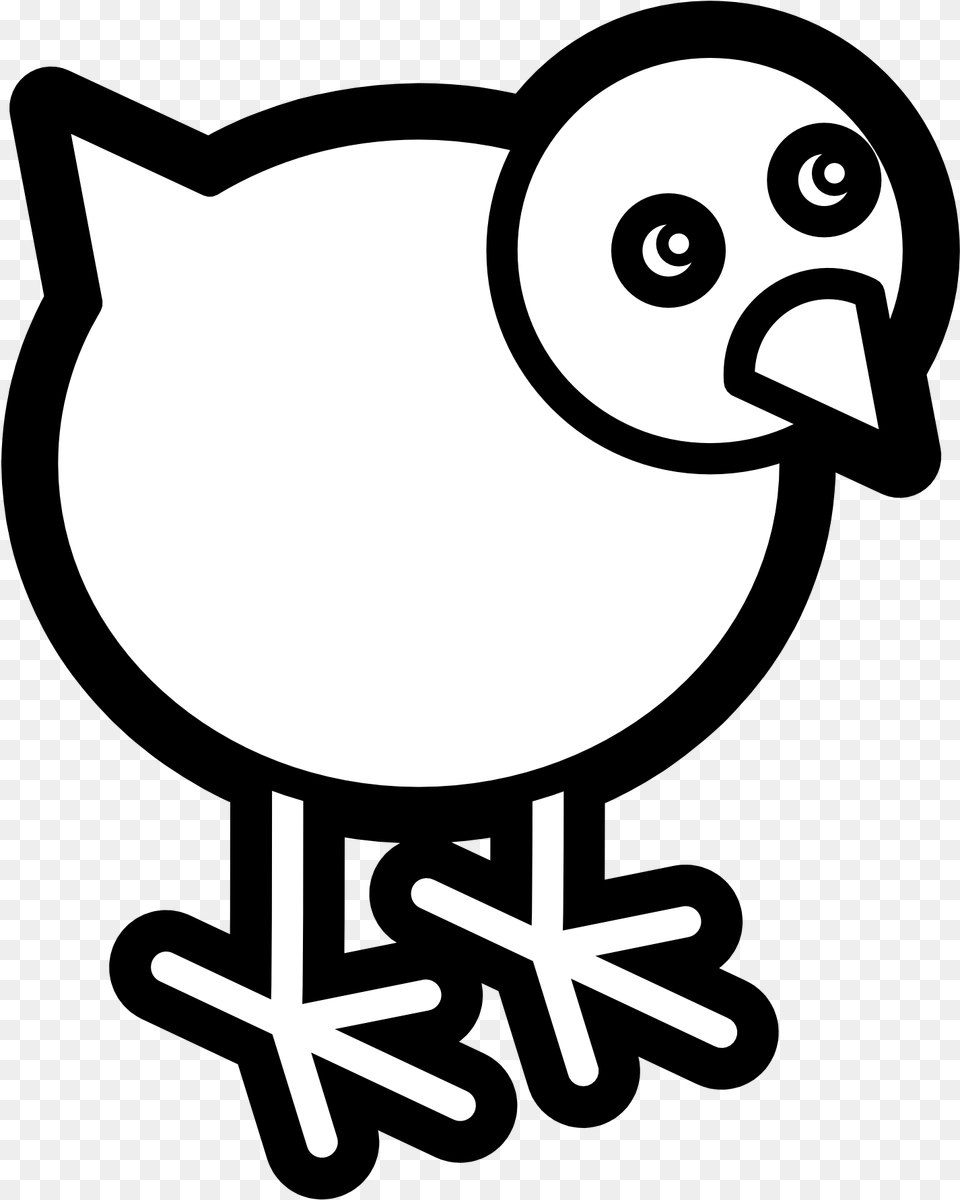 Chicken Icon Black White Line Art Dibujo De Un Pollito Fcil, Stencil, Animal, Bird, Astronomy Free Transparent Png