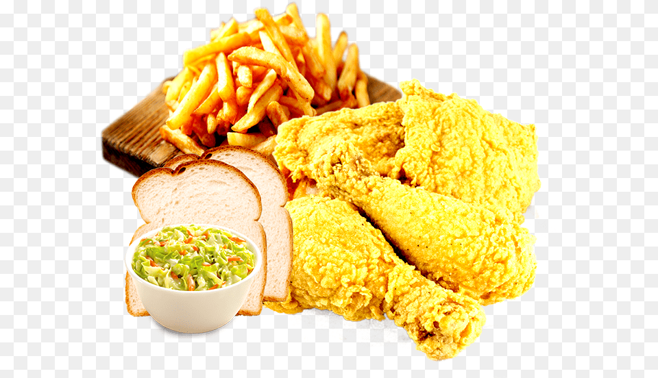 Chicken Legs Amp Thighs Cole Slaw, Food, Lunch, Meal, Fries Free Transparent Png