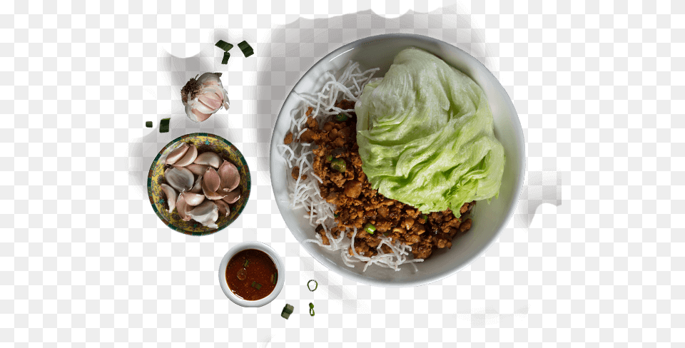 Chicken Lettuce Wraps Food, Food Presentation, Produce, Meal, Dining Table Free Png