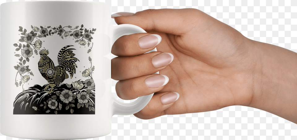 Chicken Line Art Mug Mug, Person, Hand, Body Part, Finger Free Png