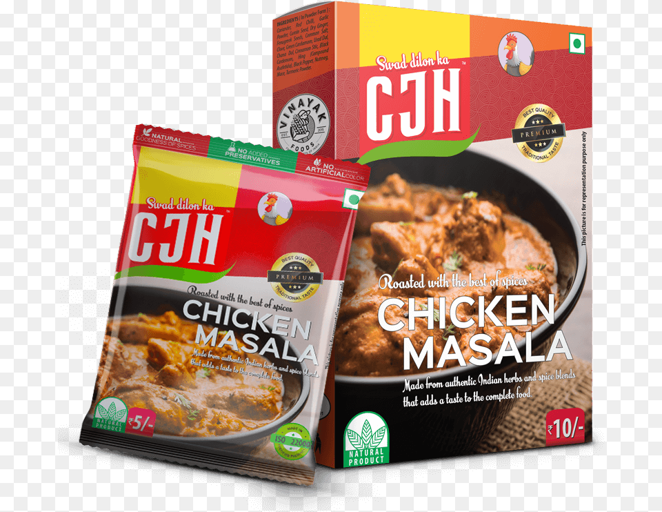 Chicken Masala Cjh Vinayak Foods Group Best Indian Veg Non Veg Food Brands, Meal, Advertisement, Curry, Dish Free Png