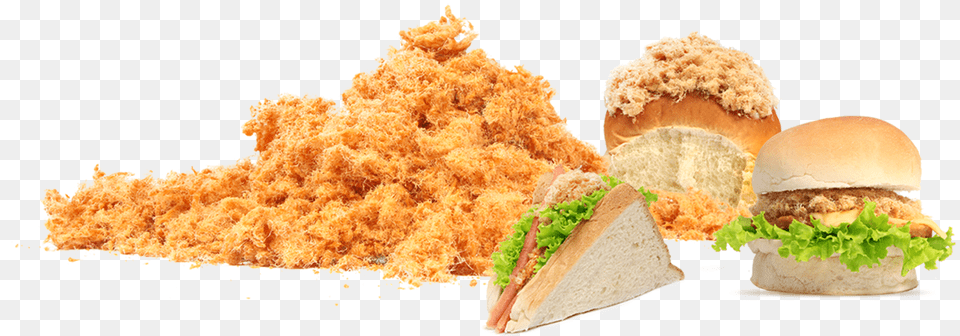 Chicken Meat Floss, Burger, Food, Lunch, Meal Free Png