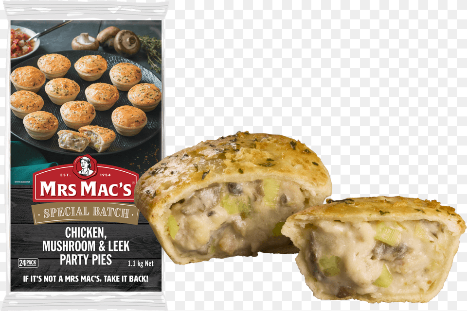 Chicken Mushroom And Leek Party Pies Potato Bread, Dessert, Food, Pastry, Lunch Png