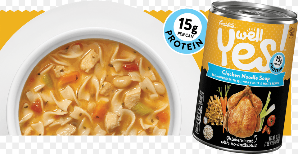 Chicken Noodle Campbells Well Yes Soup Chicken Noodle 162 Oz, Dish, Food, Meal, Can Free Transparent Png