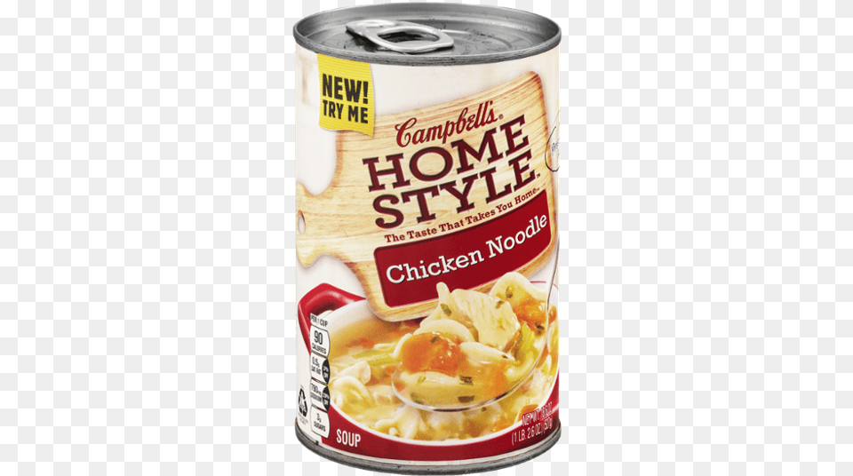 Chicken Noodle Soup Can Chunky Campbells Home Style Soup Maryland Style Crab, Aluminium, Tin, Canned Goods, Food Png Image