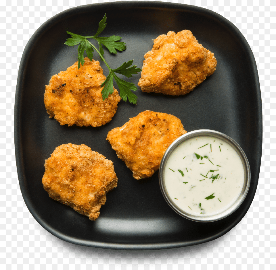 Chicken Nuggets With Ranch Chicken Nugget With Ranch, Food, Food Presentation, Plate, Bread Free Transparent Png