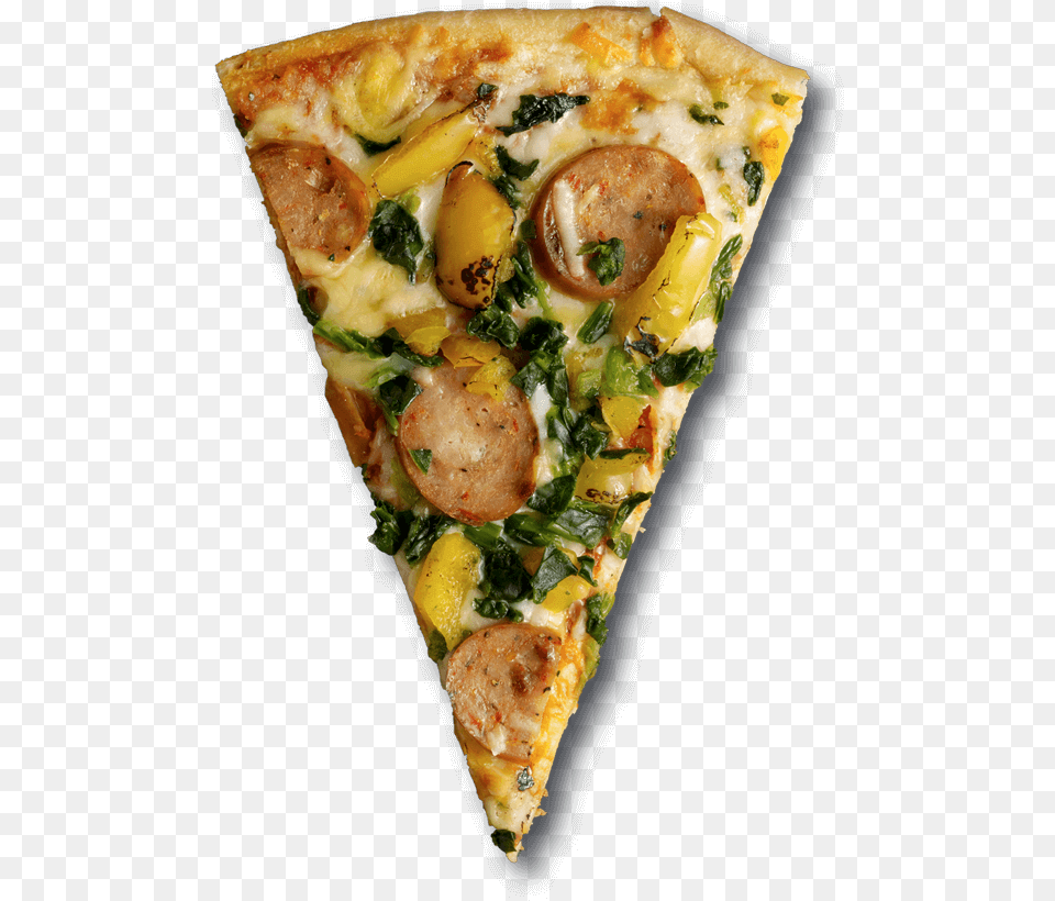 Chicken Sausage And Roasted Yellow Peppers Vegetable Pizza Slice, Food Free Transparent Png