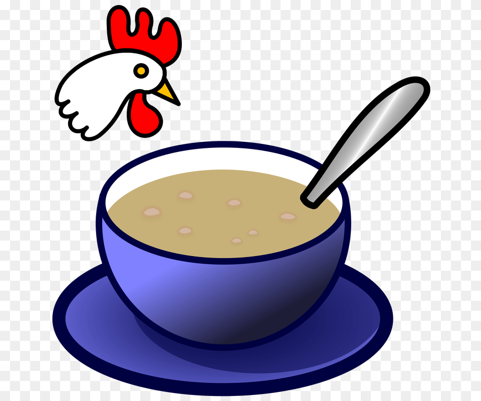Chicken Soup Clipart Hot Food, Soup Bowl, Bowl, Meal, Cutlery Free Transparent Png
