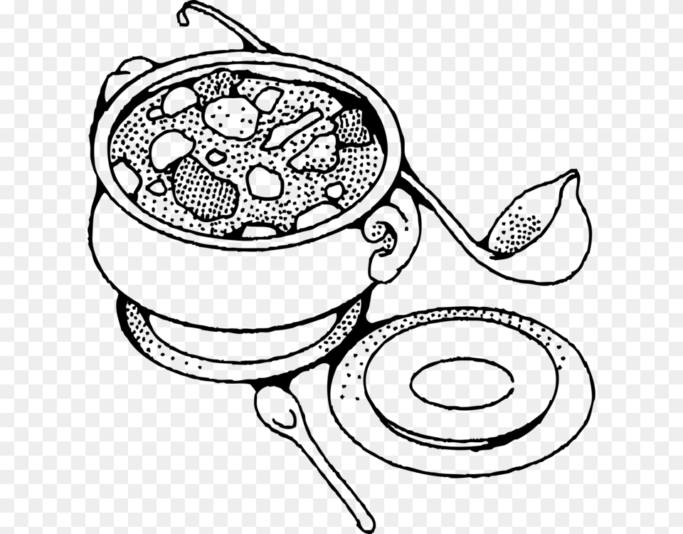 Chicken Soup Macaroni Soup Stew Bowl Stew Clipart Black And White, Gray Free Png Download