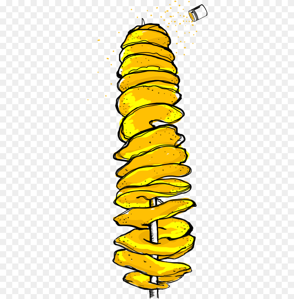 Chicken Spiral Potato Clipart, Banana, Food, Fruit, Light Free Png Download