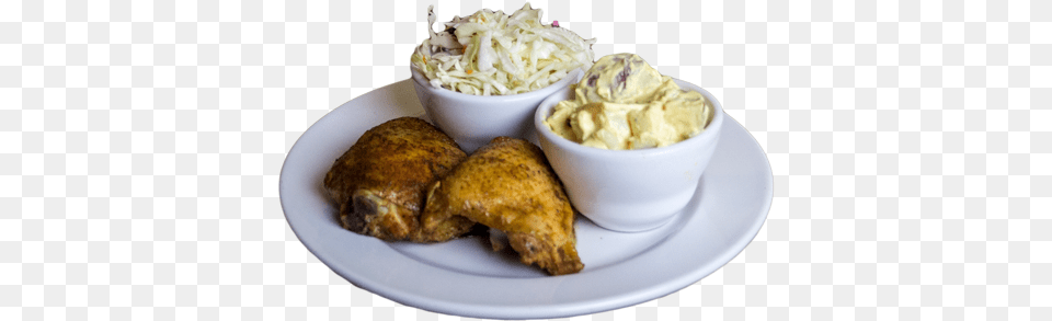 Chicken Thighs Mashed Potato, Food Presentation, Food, Table, Furniture Free Png