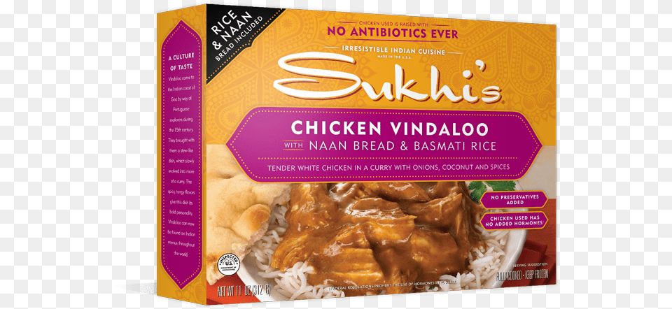 Chicken Vindaloo Sukhis Chicken Vindaloo With Naan Bread Amp Basmati, Curry, Food, Advertisement, Meal Free Png Download