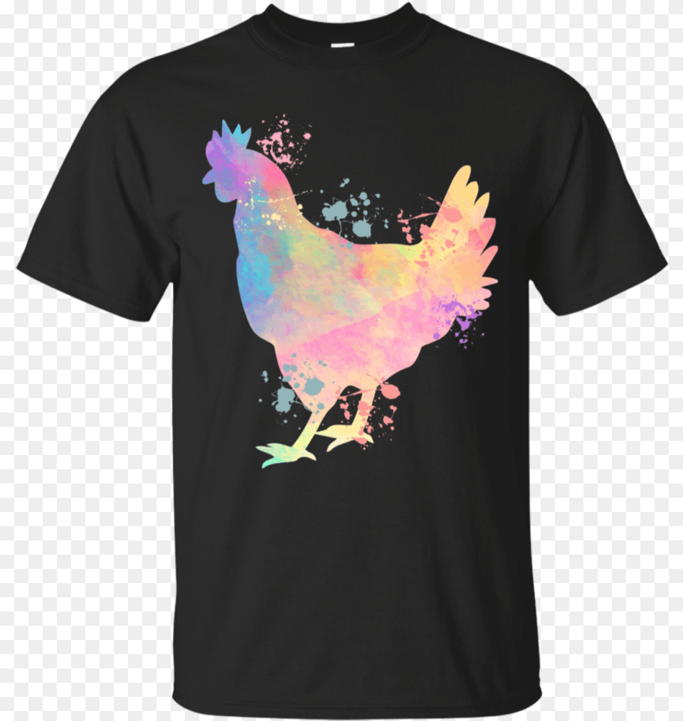 Chicken Watercolor Splash Animal Lover Apparel Shirt, Clothing, T-shirt, Bird, Fowl Free Png Download