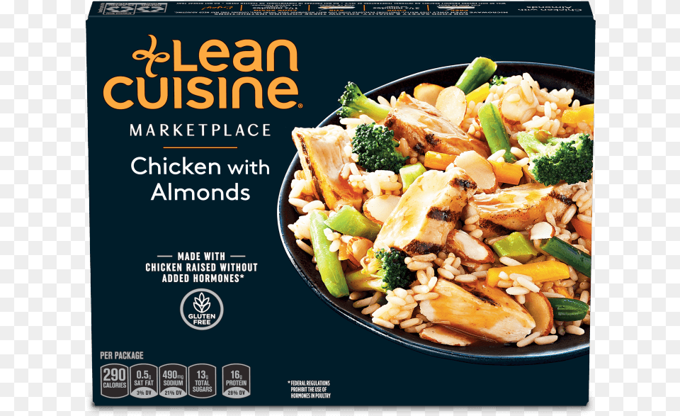 Chicken With Almonds Image Lean Cuisine Glazed Chicken, Advertisement, Food, Lunch, Meal Png